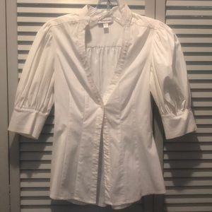 Bebe white button fitted shirt